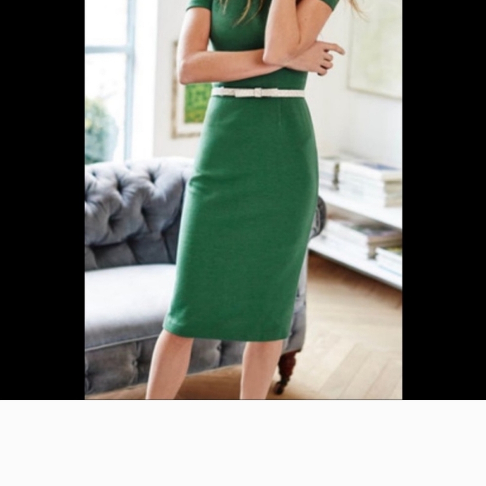 💖Boden Elsa Green Ottoman Ponte dress, sz 6 - Picture 5 of 6